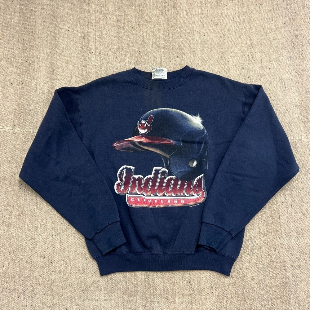 Vintage Cleveland Indians Sweatshirt Mens XL Blue 1990s Lee Sport MLB